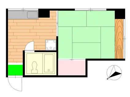 コーポ天神(1K/4階)の間取り写真