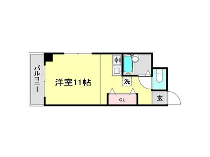 リヴィエラ天神(ワンルーム/2階)の間取り写真