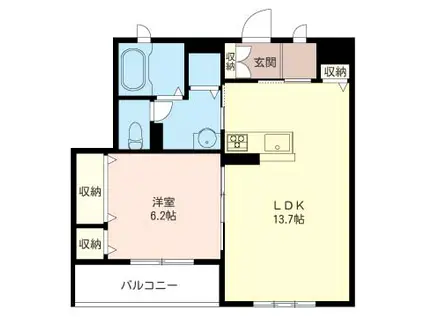 ESPOACCORD エスポアコール(1LDK/3階)の間取り写真