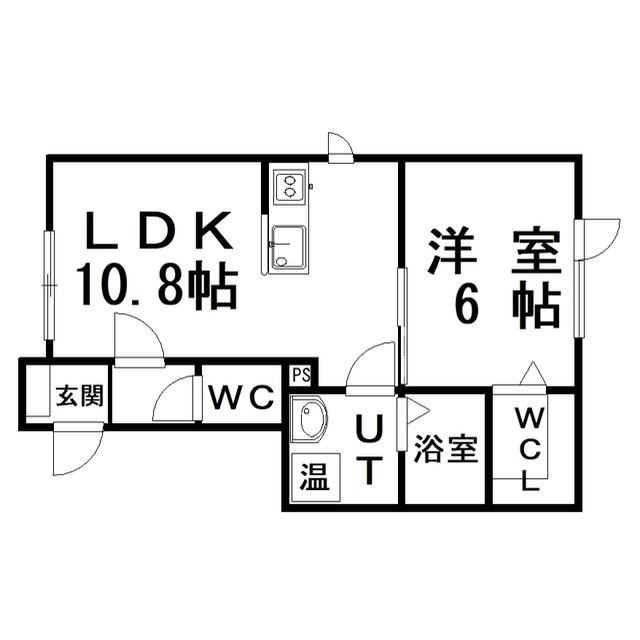 CASTRUM(1LDK/1階)の間取り写真