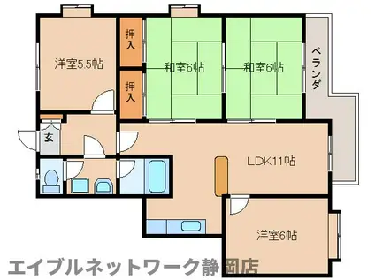 グランディール平和(4LDK/3階)の間取り写真