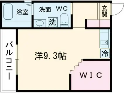 フルフラット(ワンルーム/3階)の間取り写真