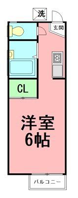グレーハウス(ワンルーム/2階)の間取り写真