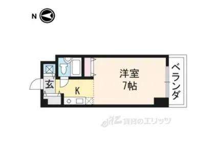 北園1200(1K/2階)の間取り写真