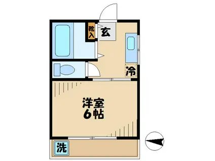 コーポ上山(1K/2階)の間取り写真