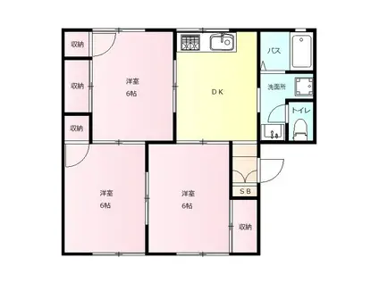 スプリングすぐろ A(3DK/1階)の間取り写真