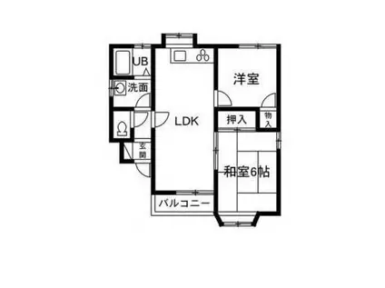 グランドハイツ下田(2LDK/2階)の間取り写真