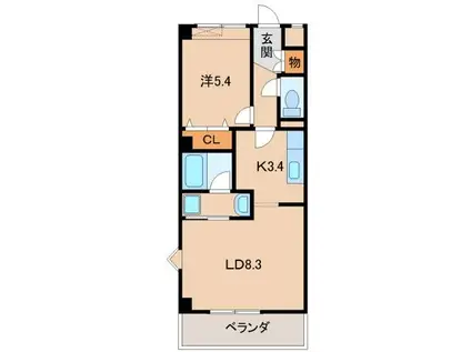 グリーンフル昇(1LDK/6階)の間取り写真