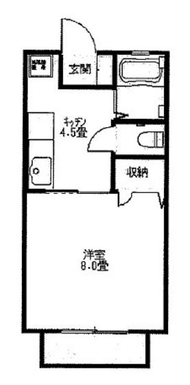 プリムベール(1K/2階)の間取り写真