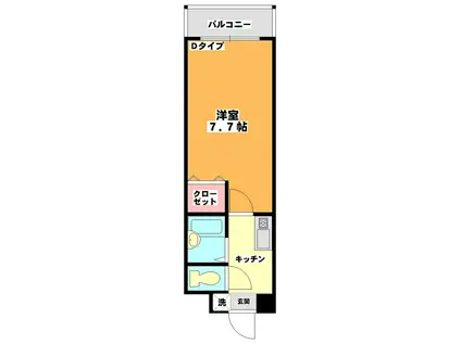 ウェルフェアーII(1K/2階)の間取り写真