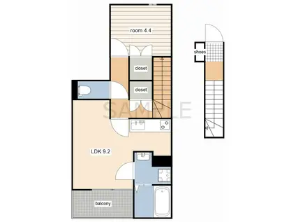 FORTUNA平井(1LDK/2階)の間取り写真