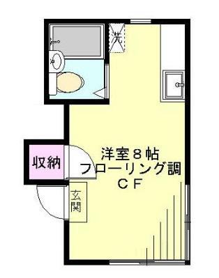 南荘(ワンルーム/2階)の間取り写真