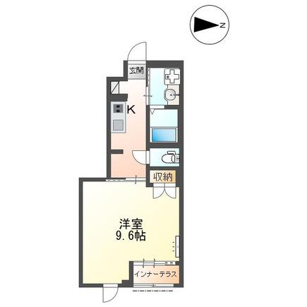 ルミエール宮路(1K/1階)の間取り写真