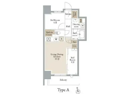 JMFレジデンス浅草橋三丁目(2LDK/5階)の間取り写真