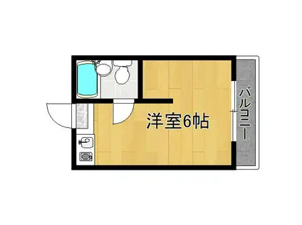 レナジア長原(ワンルーム/2階)の間取り写真