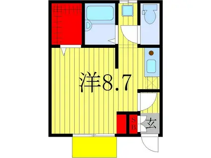 モナリエ柏(ワンルーム/1階)の間取り写真