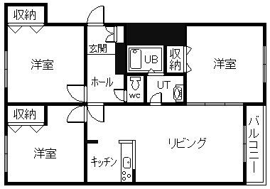 ユッセシャトー(3LDK/2階)の間取り写真