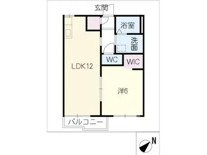 パークタウンSATO A棟(1LDK/1階)の間取り写真