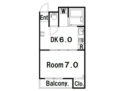 アメニティプレイスコヤナギ(1DK/3階)の間取り写真