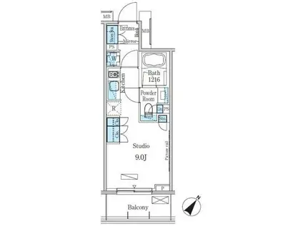 パークアクシス渋谷神山町(ワンルーム/4階)の間取り写真