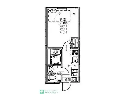 KEIAI RESIDENCE 蒲生(1K/3階)の間取り写真