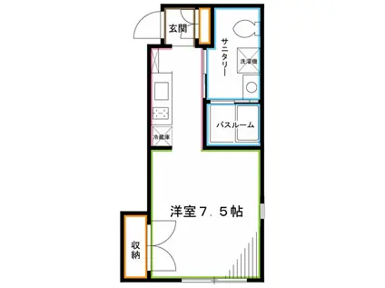 LA PERLA OGIKUBO(1K/1階)の間取り写真