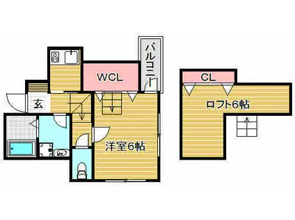 グランメール腕塚(1K/2階)の間取り写真