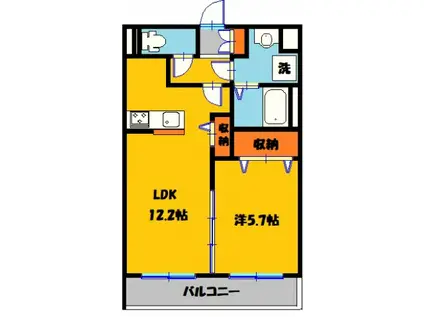 ドムス マーネ(1LDK/4階)の間取り写真