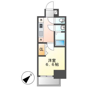 MAXIV名古屋上前津(1K/4階)の間取り写真