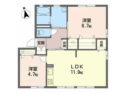 ファミール・ビレジ C棟(2LDK/1階)の間取り写真
