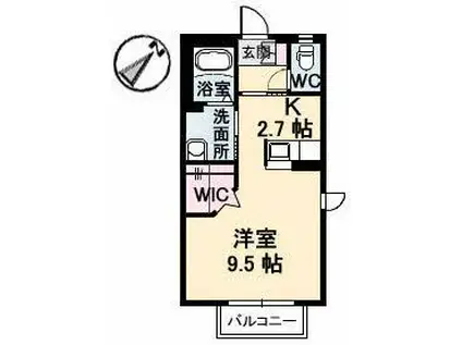 シャーメゾンNONNON(ワンルーム/1階)の間取り写真