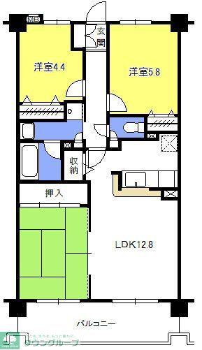 フォーリストフジカ(3LDK/1階)の間取り写真