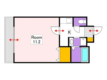 ピアグロリア奥田(1K/1階)の間取り写真