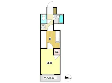 北原ビル(1K/2階)の間取り写真