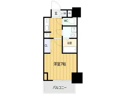 エスレジデンス福島玉川UNO(1K/12階)の間取り写真