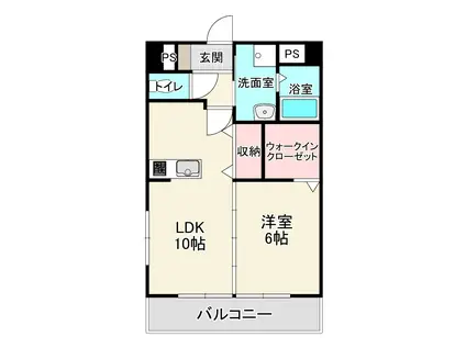 ボヌール菊陽(1LDK/3階)の間取り写真