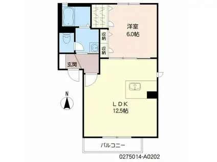 シャーメゾンT(1LDK/2階)の間取り写真