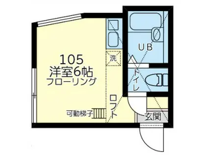横濱マリーナ・ベイ 3(1K/1階)の間取り写真