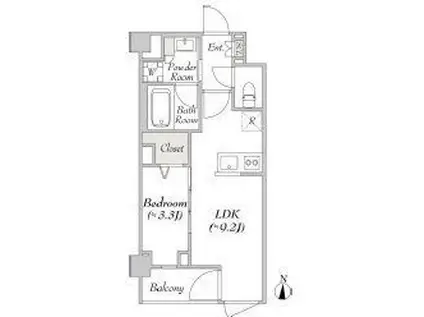 LUMIEC KITASENJU(1LDK/4階)の間取り写真