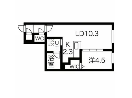 RIVIERA南郷(1LDK/4階)の間取り写真