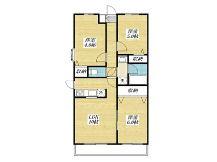 シティーレジデンス豊田(3LDK/1階)の間取り写真