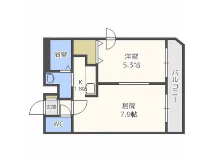 エクセレント(2LDK/3階)の間取り写真