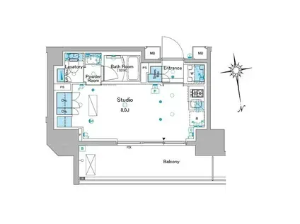 ルフォンプログレ品川大井(ワンルーム/3階)の間取り写真