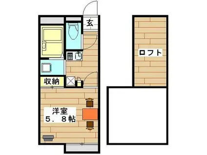 レオパレスイーストIII(1K/2階)の間取り写真