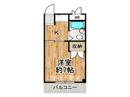 メゾンヒラオ(1K/1階)の間取り写真