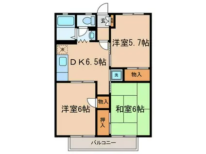 アーバンテラス(3DK/2階)の間取り写真