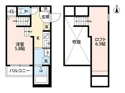 CRESTRE SUR 新水前寺(ワンルーム/2階)の間取り写真