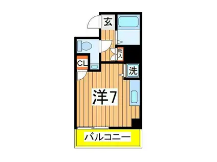 ヴランドール柏中央(ワンルーム/4階)の間取り写真