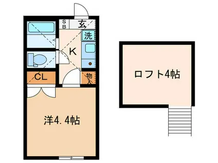アーヴェル元住吉II(1K/1階)の間取り写真