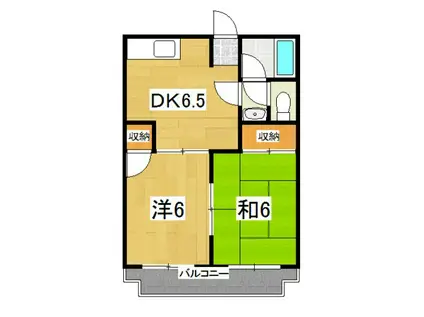 アネックス桃山(2DK/2階)の間取り写真